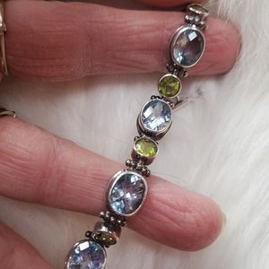 Sterling Silver Blue Topaz/Peridot bracelet